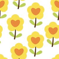 naadloos patroon met schattig tekenfilm bloemen, voor kleding stof afdrukken, textiel, geschenk omhulsel papier. kleurrijk vector voor kinderen, vlak stijl