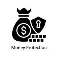 geld bescherming vector solide icoon stijl illustratie. eps 10 het dossier