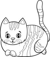 schattig tekenfilm katje dier karakter kleur bladzijde vector