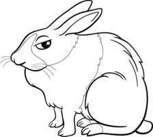 tekenfilm zittend miniatuur konijn dier kleur bladzijde vector