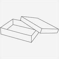 een lijn hand- getrokken doos schets vector illustratie kunst