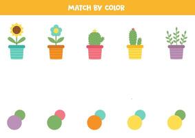 match bloemen en vlinders op kleur. bijpassende spel. vector