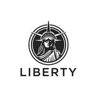 ai gegenereerd nieuw york standbeeld van vrijheid Amerikaans symbool.gezicht vrijheid tekening kunst logo ontwerp sjabloon illustratie vector