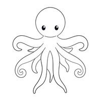 Octopus in lijn kunst stijl. ontwerp voor kinderen boek. vector illustratie geïsoleerd Aan een wit achtergrond.