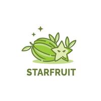 minimalistische stervrucht logo illustratie geschikt voor fruit winkel en fruit boerderij vector