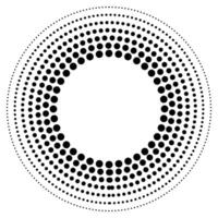 halftone dots in cirkel het formulier. ontwerp elementen met circulaire halftone stippen. ronde stippel kader. cirkel dots vector