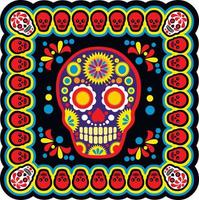 heilige dood, dag van de doden, Mexicaanse suikerschedel, grunge vintage ontwerpt-shirts vector