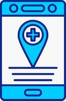 Gezondheid kliniek blauw gevulde icoon vector