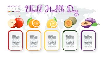 Fruitcollectie voor Wereldgezondheidsdag. vector