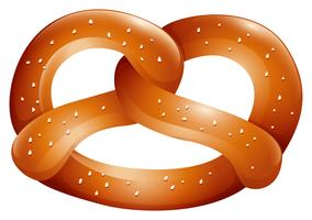 Pretzel met zout bovenop vector