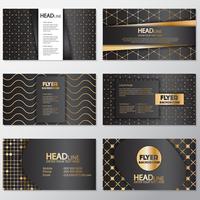 Gouden banner achtergrond flyer stijl ontwerpsjabloon vector