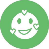 glimlachen gezicht met harten vector icoon