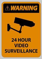 waarschuwingsbord cctv 24-uurs videobewaking vector