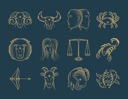 dierenriem astrologie set vector