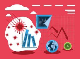 impact covid 19 economie vector