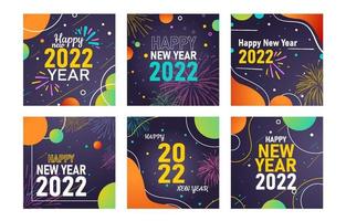 nieuwjaar 2022 sociale media met vuurwerk vector