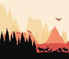 landschap dieren silhouet vector