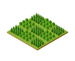 Isometrische 3d bomen bos camping natuurelementen vector