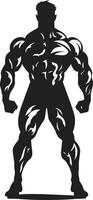 vector burgerwacht bodybuilders zwart icoon ontwerp solide silhouet vol lichaam vector embleem