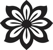 bevallig bloemen Mark zwart embleem detail minimalistisch bloemblad icoon elegant vector Mark