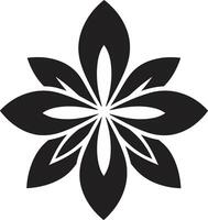 chique bloem detail monochroom ontwerp elegant botanisch Mark zwart icoon embleem vector