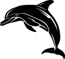 ai gegenereerd silhouet dolfijn zwart kleur enkel en alleen vector