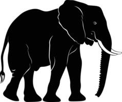 ai gegenereerd silhouet olifant zwart kleur enkel en alleen vector