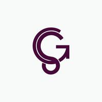 eerste brief sg logo of gs logo vector ontwerp sjabloon