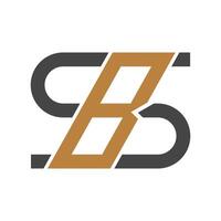 alfabet initialen logo bs, sb, s en b vector