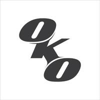 eerste brief ko logo of OK logo vector ontwerp sjabloon