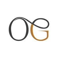 eerste brief Gaan logo of og logo vector ontwerp sjabloon