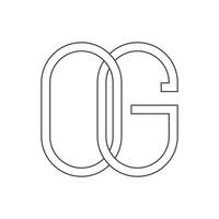 eerste brief Gaan logo of og logo vector ontwerp sjabloon