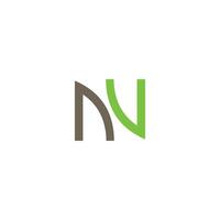 eerste brief nv logo of vn logo vector ontwerp sjabloon