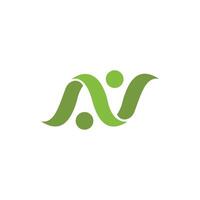 eerste brief nv logo of vn logo vector ontwerp sjabloon