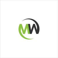 eerste brief wm logo of mw logo vector ontwerp sjabloon