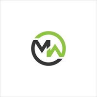 eerste brief wm logo of mw logo vector ontwerp sjabloon