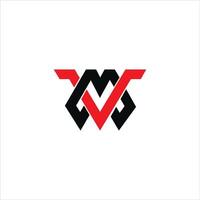 eerste brief mv logo of vm logo vector ontwerp sjabloon