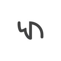 alfabet initialen logo nw, wn, n en w vector