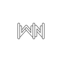 alfabet initialen logo nw, wn, n en w vector