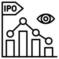 ipo visionair icoon lijn vector illustratie