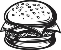 sissend verleiding hamburger embleem chique hamburger genot zwart vector icoon