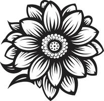 delicaat bloem indruk vector kunstenaarstalent chique monochroom bloemblad icoon logo symbool