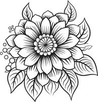 bevallig bloesem ontwerp zwart embleem chique bloem silhouet vector symbool