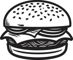 hamburger essence zwart vector logo smakelijk mysterie vector hamburger icoon