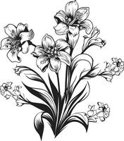 sneeuwvlok bloemblad schetsen elegant zwart icoon gekoeld bloemen indruk vector emblematisch Mark