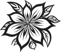 botanisch handtekening chique iconisch embleem bevallig bloemen elegantie zwart embleem vector