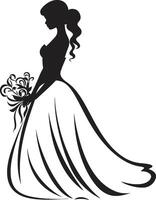 betoverend elegantie bruid ontwerp chique schoonheid zwart bruid vector