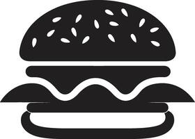 aanlokkelijk beet zwart hamburger icoon klassiek hamburger embleem zwart vector icoon