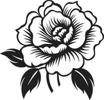 minimalistisch bloeien symbool iconisch ontwerp elegant bloemen chique monochroom embleem vector
