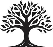 welwillend takken boom logo ontwerp stil schildwachten boom iconisch beeld vector